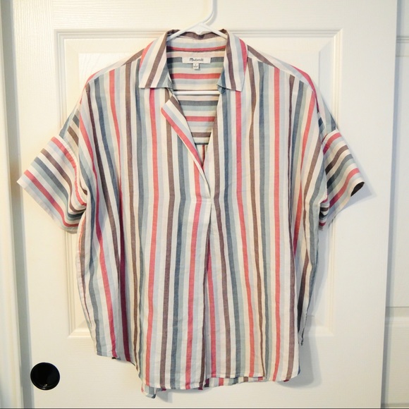 Madewell Pocatello Striped Courier Top - Picture 1 of 11